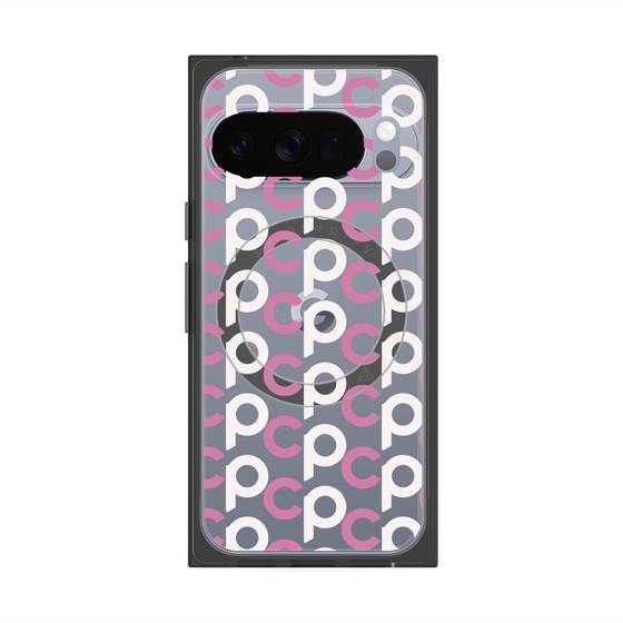 Premium Square Case with Pixelsnap［ Original - CASEPLAY Initial All-over Pattern - Pink ］