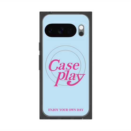 Premium Square Case with Pixelsnap［ Original - ENJOY YOUR OWN DAY - Light Blue ］