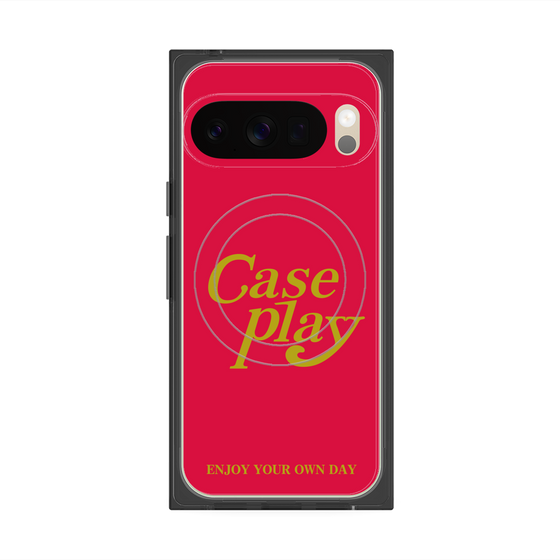 Premium Square Case with Pixelsnap［ Original - ENJOY YOUR OWN DAY - Red ］