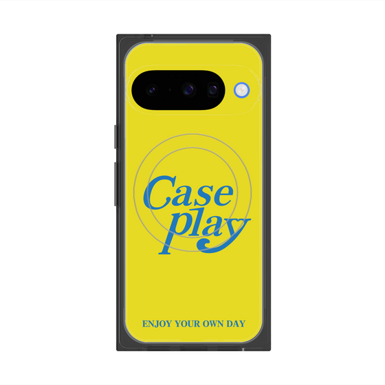 Premium Square Case with Pixelsnap［ Original - ENJOY YOUR OWN DAY - Yellow ］