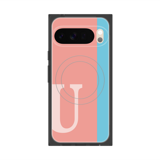 Premium Square Case with Pixelsnap［ Original - initial color line - U pink ］