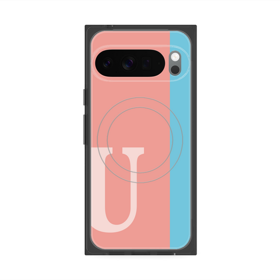 Premium Square Case with Pixelsnap［ Original - initial color line - U pink ］