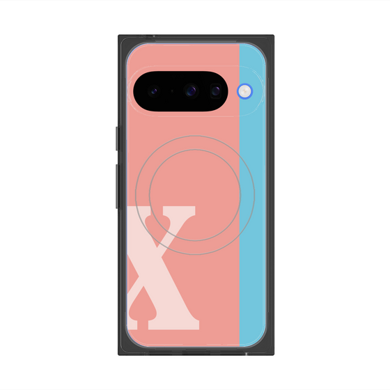 Premium Square Case with Pixelsnap［ Original - initial color line - X pink ］