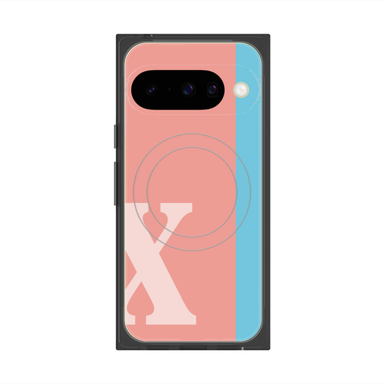 Premium Square Case with Pixelsnap［ Original - initial color line - X pink ］