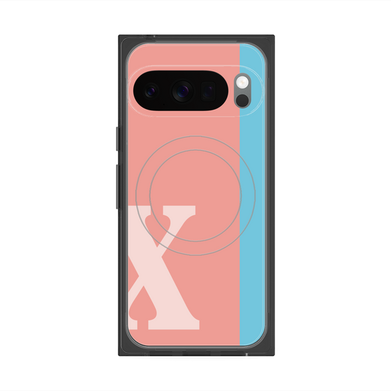 Premium Square Case with Pixelsnap［ Original - initial color line - X pink ］