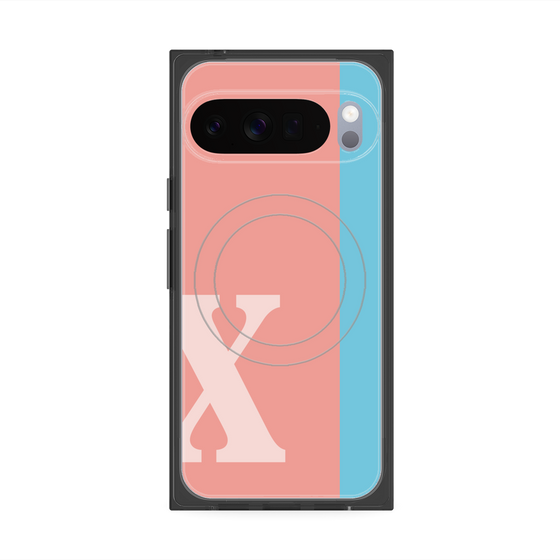 Premium Square Case with Pixelsnap［ Original - initial color line - X pink ］