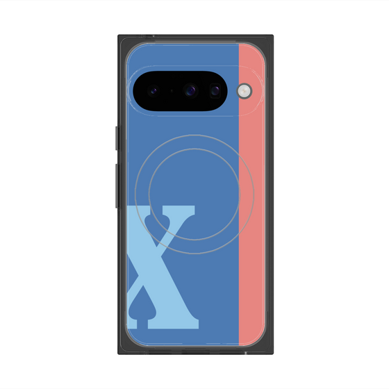 Premium Square Case with Pixelsnap［ Original - initial color line - X blue ］