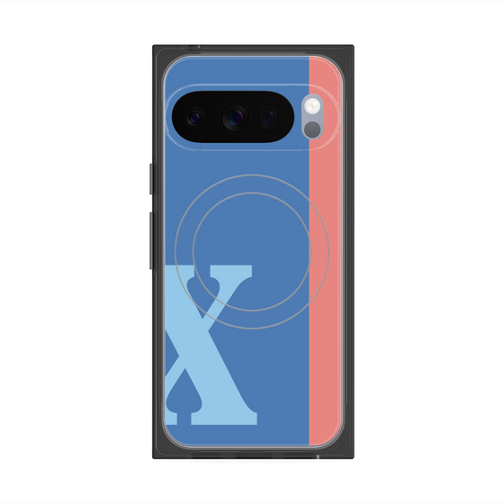 Premium Square Case with Pixelsnap［ Original - initial color line - X blue ］