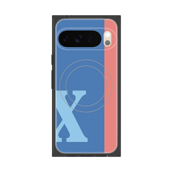 Premium Square Case with Pixelsnap［ Original - initial color line - X blue ］