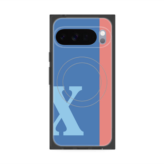 Premium Square Case with Pixelsnap［ Original - initial color line - X blue ］