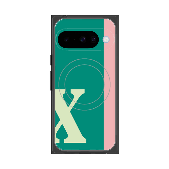 Premium Square Case with Pixelsnap［ Original - initial color line - X green ］