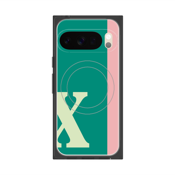 Premium Square Case with Pixelsnap［ Original - initial color line - X green ］