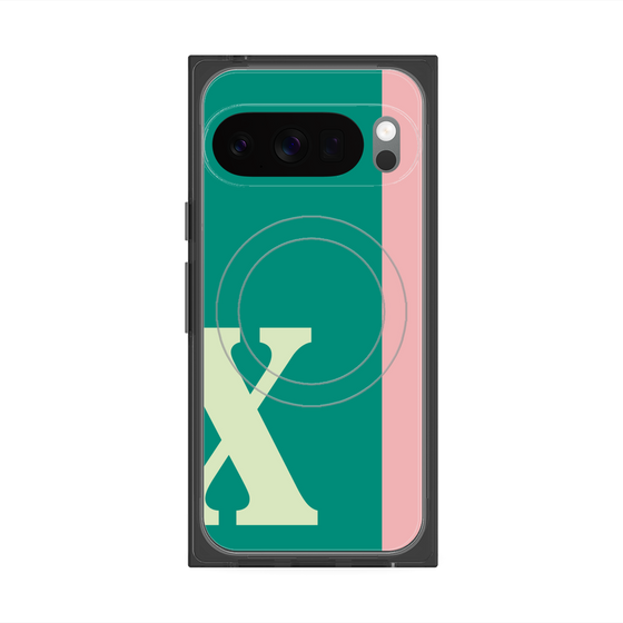 Premium Square Case with Pixelsnap［ Original - initial color line - X green ］