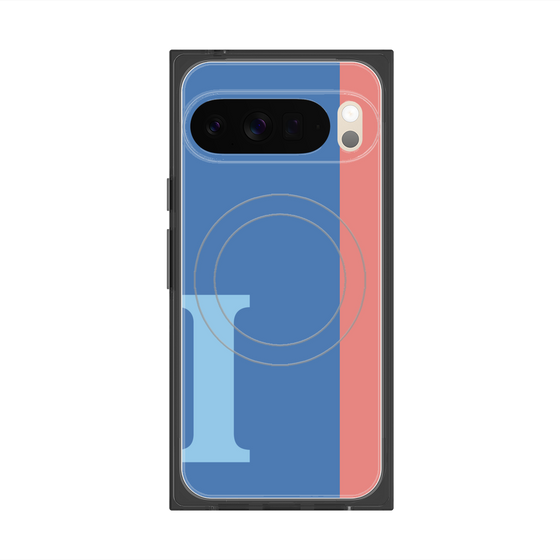 Premium Square Case with Pixelsnap［ Original - initial color line - I blue ］
