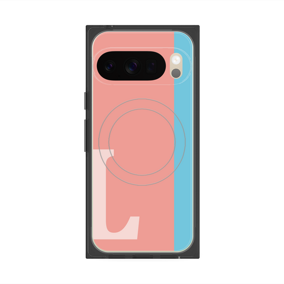 Premium Square Case with Pixelsnap［ Original - initial color line - L pink ］