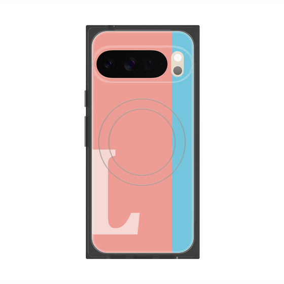 Premium Square Case with Pixelsnap［ Original - initial color line - L pink ］