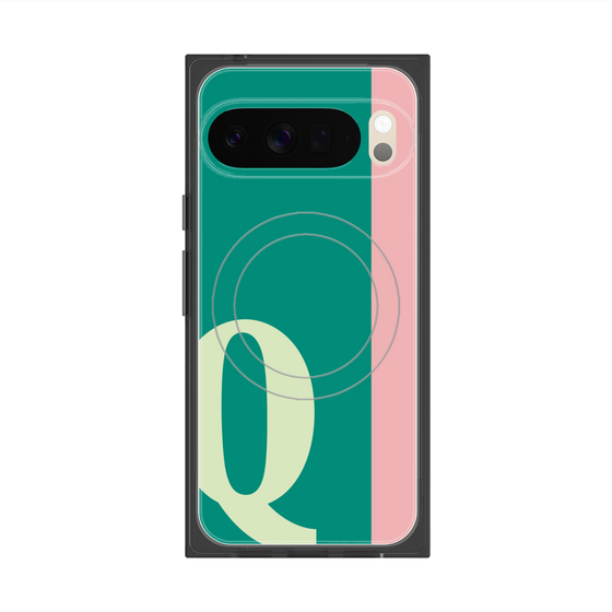 Premium Square Case with Pixelsnap［ Original - initial color line - Q green ］