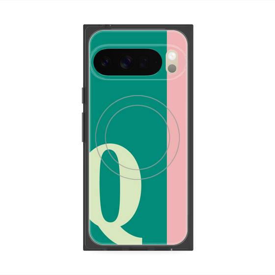 Premium Square Case with Pixelsnap［ Original - initial color line - Q green ］