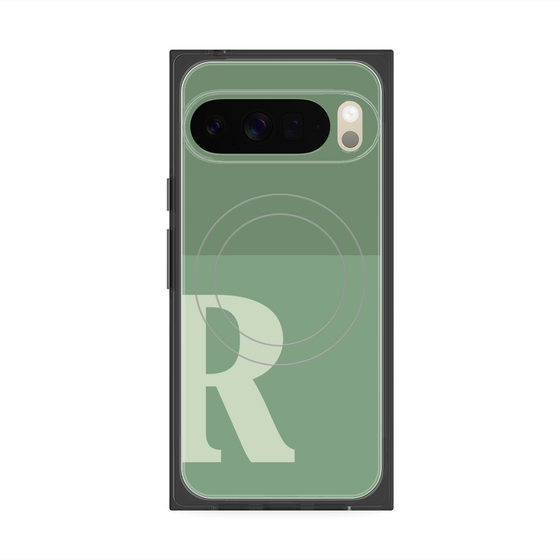Premium Square Case with Pixelsnap［ Original - initial two tone - R green ］