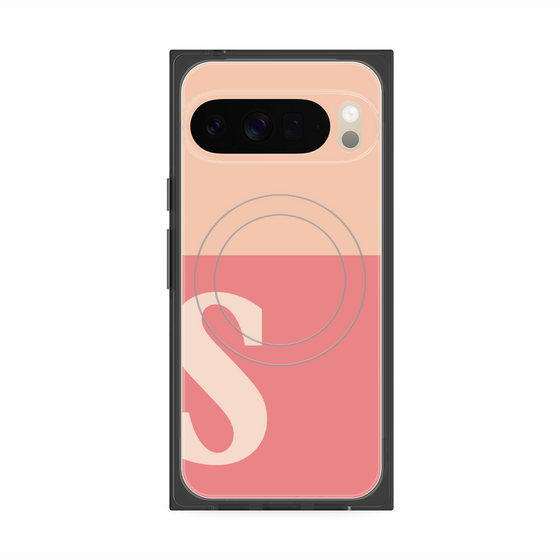 Premium Square Case with Pixelsnap［ Original - initial two tone - S pink ］