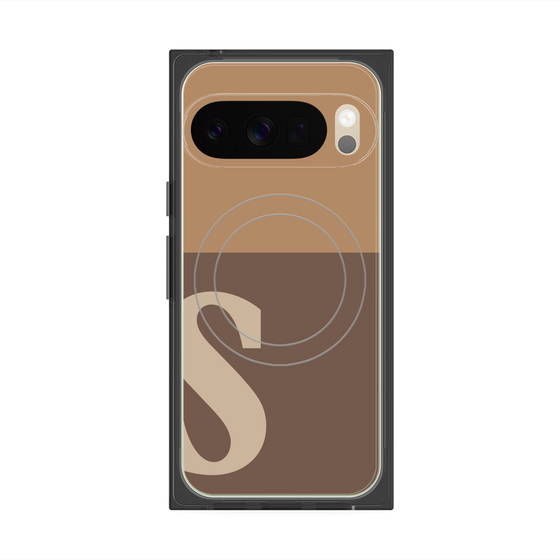 Premium Square Case with Pixelsnap［ Original - initial two tone - S brown ］