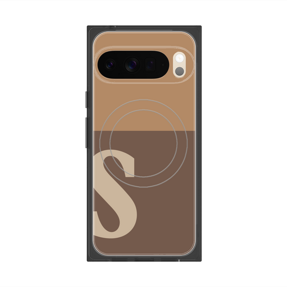 Premium Square Case with Pixelsnap［ Original - initial two tone - S brown ］