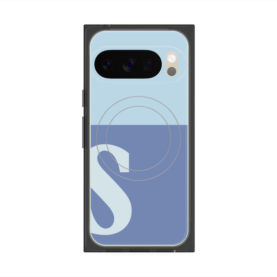 Premium Square Case with Pixelsnap［ Original - initial two tone - S blue ］