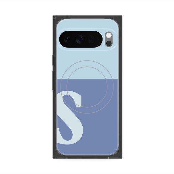 Premium Square Case with Pixelsnap［ Original - initial two tone - S blue ］