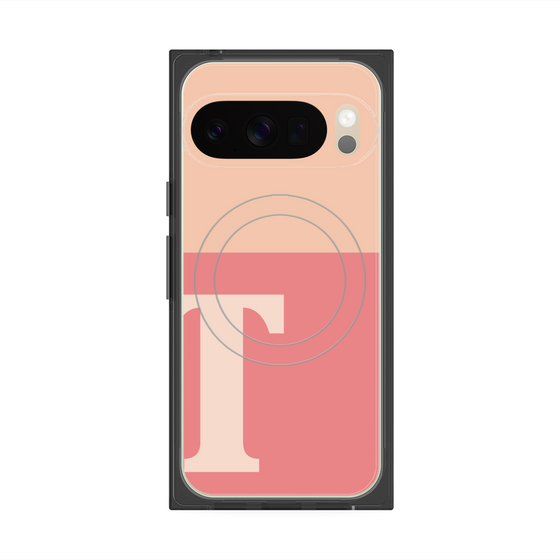 Premium Square Case with Pixelsnap［ Original - initial two tone - T pink ］