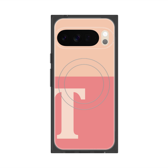 Premium Square Case with Pixelsnap［ Original - initial two tone - T pink ］