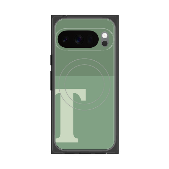 Premium Square Case with Pixelsnap［ Original - initial two tone - T green ］
