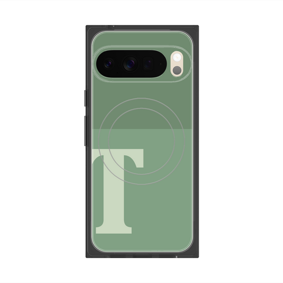 Premium Square Case with Pixelsnap［ Original - initial two tone - T green ］