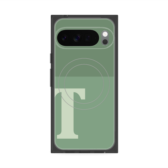 Premium Square Case with Pixelsnap［ Original - initial two tone - T green ］