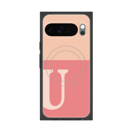 Premium Square Case with Pixelsnap［ Original - initial two tone - U pink ］