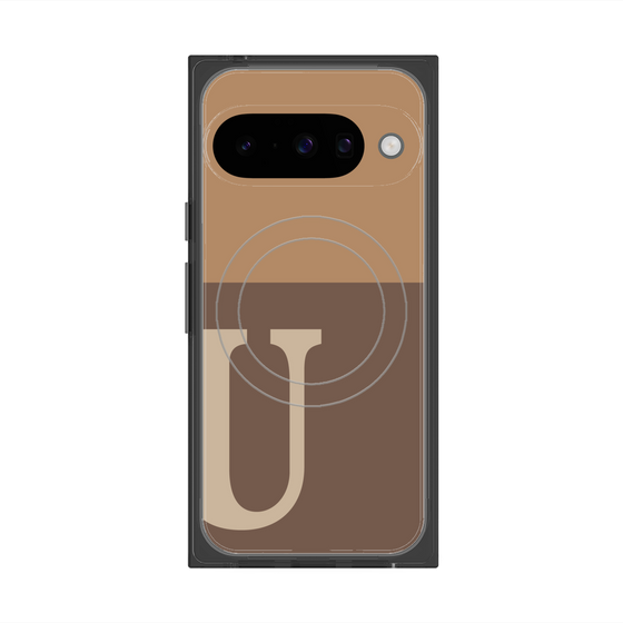 Premium Square Case with Pixelsnap［ Original - initial two tone - U brown ］