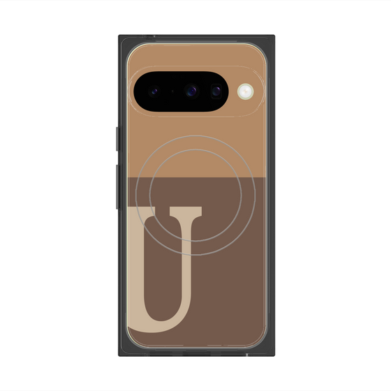 Premium Square Case with Pixelsnap［ Original - initial two tone - U brown ］