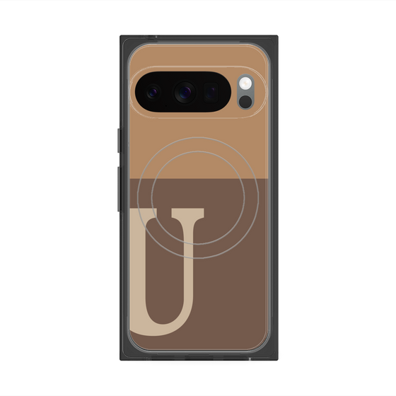 Premium Square Case with Pixelsnap［ Original - initial two tone - U brown ］