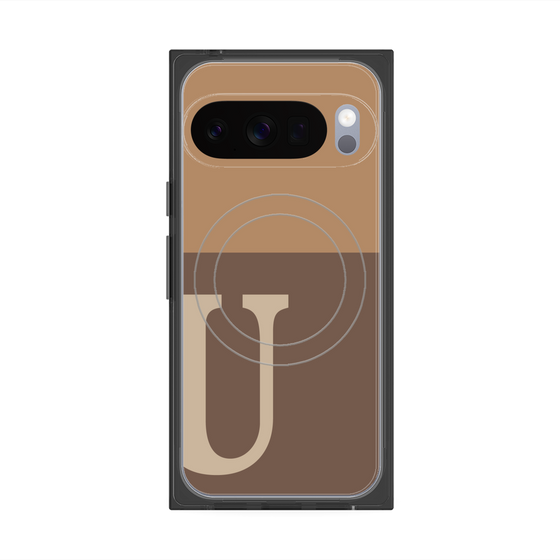 Premium Square Case with Pixelsnap［ Original - initial two tone - U brown ］