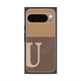 Premium Square Case with Pixelsnap［ Original - initial two tone - U brown ］