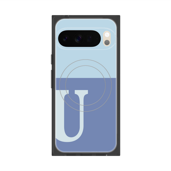 Premium Square Case with Pixelsnap［ Original - initial two tone - U blue ］