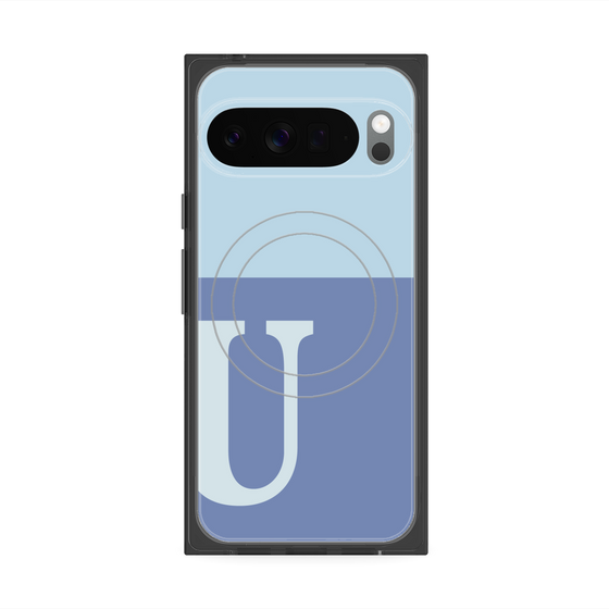 Premium Square Case with Pixelsnap［ Original - initial two tone - U blue ］