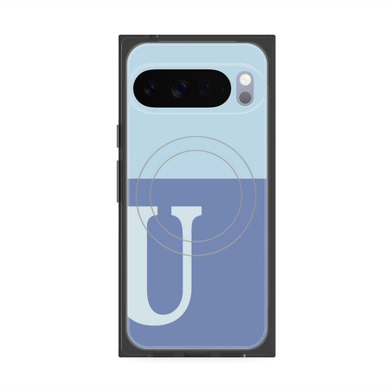 Premium Square Case with Pixelsnap［ Original - initial two tone - U blue ］