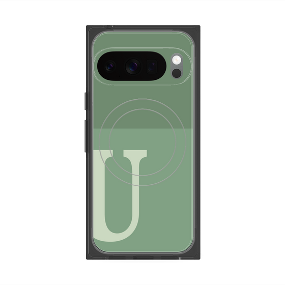 Premium Square Case with Pixelsnap［ Original - initial two tone - U green ］