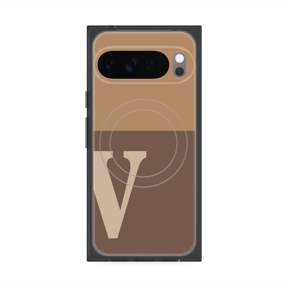 Premium Square Case with Pixelsnap［ Original - initial two tone - V brown ］
