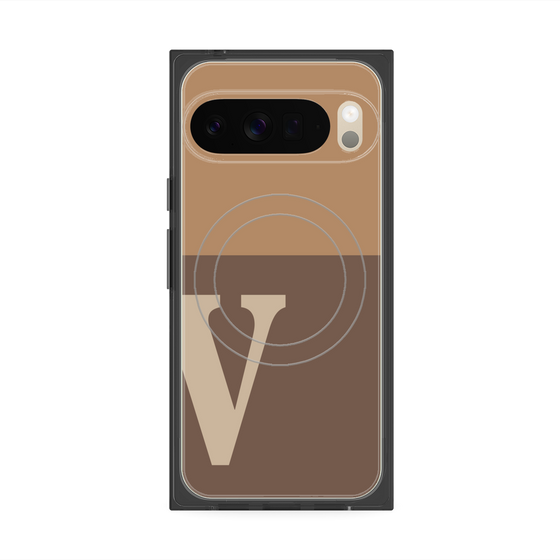 Premium Square Case with Pixelsnap［ Original - initial two tone - V brown ］