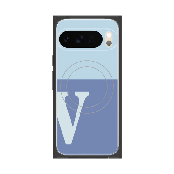 Premium Square Case with Pixelsnap［ Original - initial two tone - V blue ］