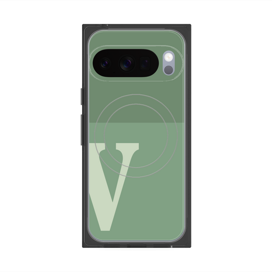 Premium Square Case with Pixelsnap［ Original - initial two tone - V green ］