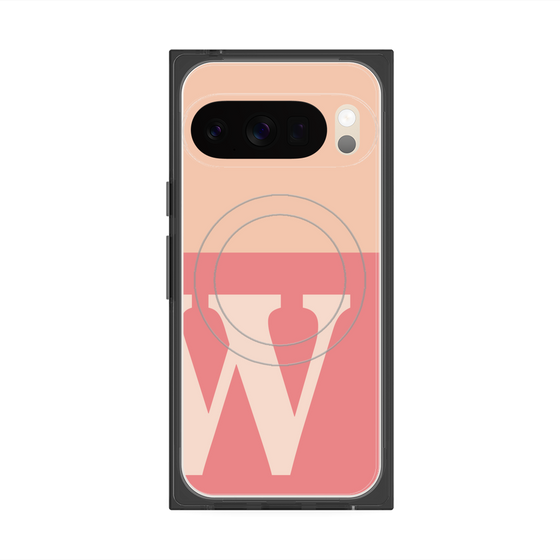 Premium Square Case with Pixelsnap［ Original - initial two tone - W pink ］