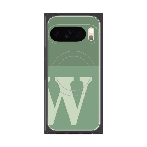 Premium Square Case with Pixelsnap［ Original - initial two tone - W green ］