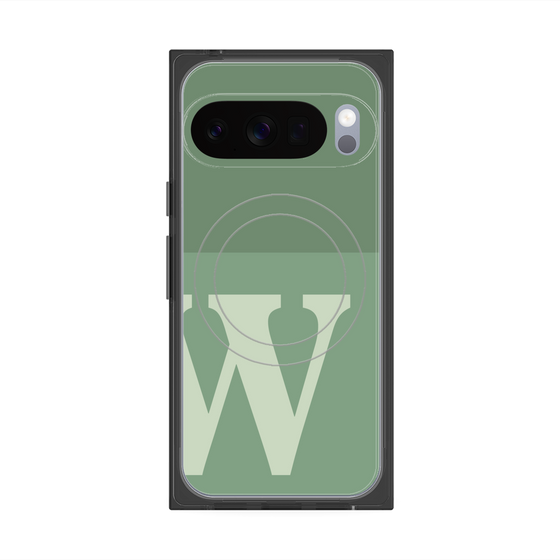 Premium Square Case with Pixelsnap［ Original - initial two tone - W green ］